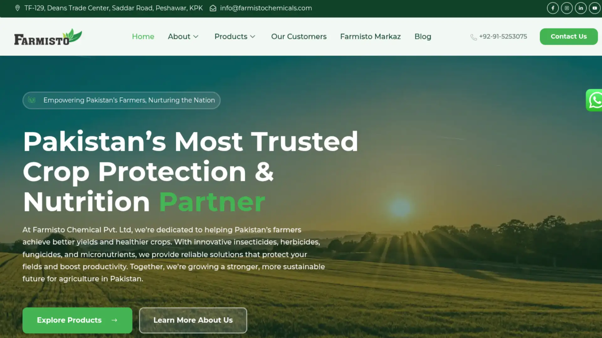 Farmisto Chemicals — custom wordpress project preview